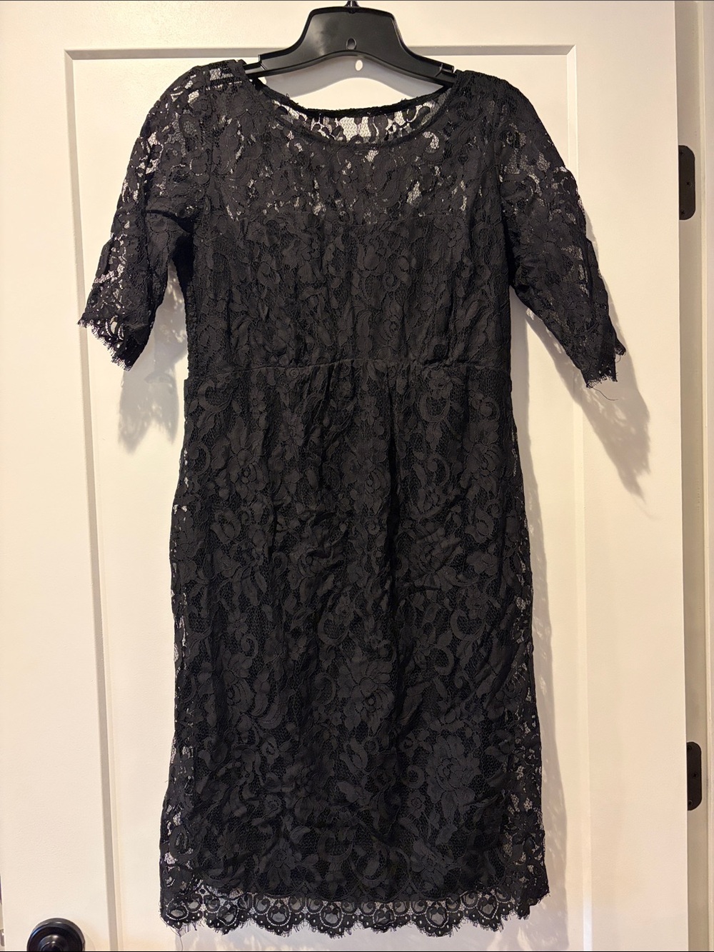 Seraphine Luxe Maternity - Black Lace Sheath Dress - Elegant Women's Dress - 6